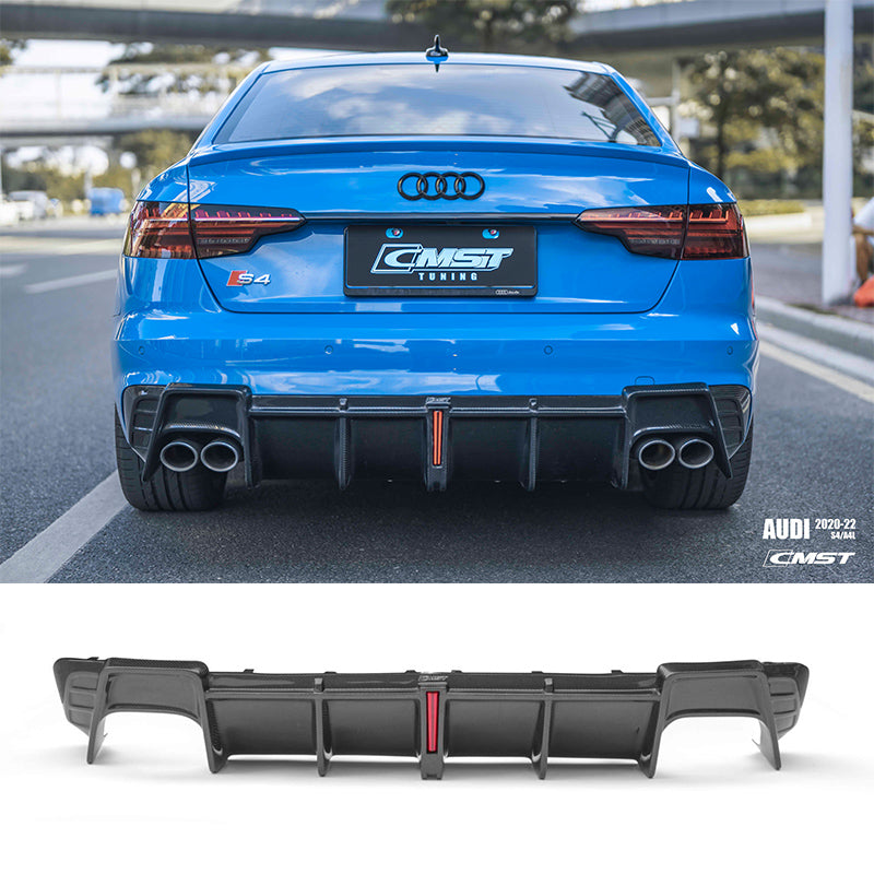 Carbon Fiber Rear Bumper Diffuser (CMST Style) — Audi A4 S Line / S4 (B10) (2020–2024)