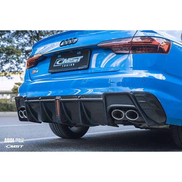 Carbon Fiber Rear Bumper Diffuser (CMST Style) — Audi A4 S Line / S4 (B10) (2020–2024)