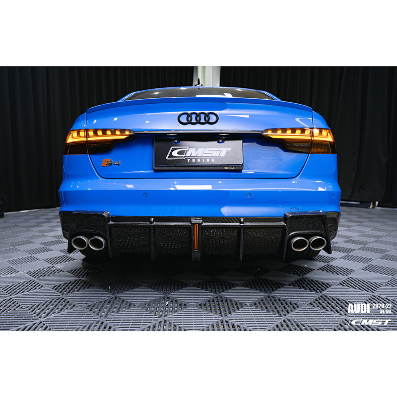 Carbon Fiber Rear Bumper Diffuser (CMST Style) — Audi A4 S Line / S4 (B10) (2020–2024)
