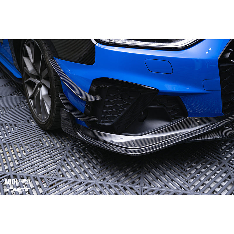 Carbon Fiber Front Bumper Canards (CMST Style) — Audi A4 S Line (B10) / S4 (B10) (2007–2024)