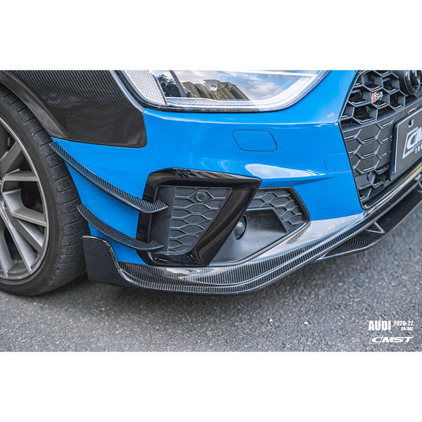 Carbon Fiber Front Bumper Canards (CMST Style) — Audi A4 S Line (B10) / S4 (B10) (2007–2024)