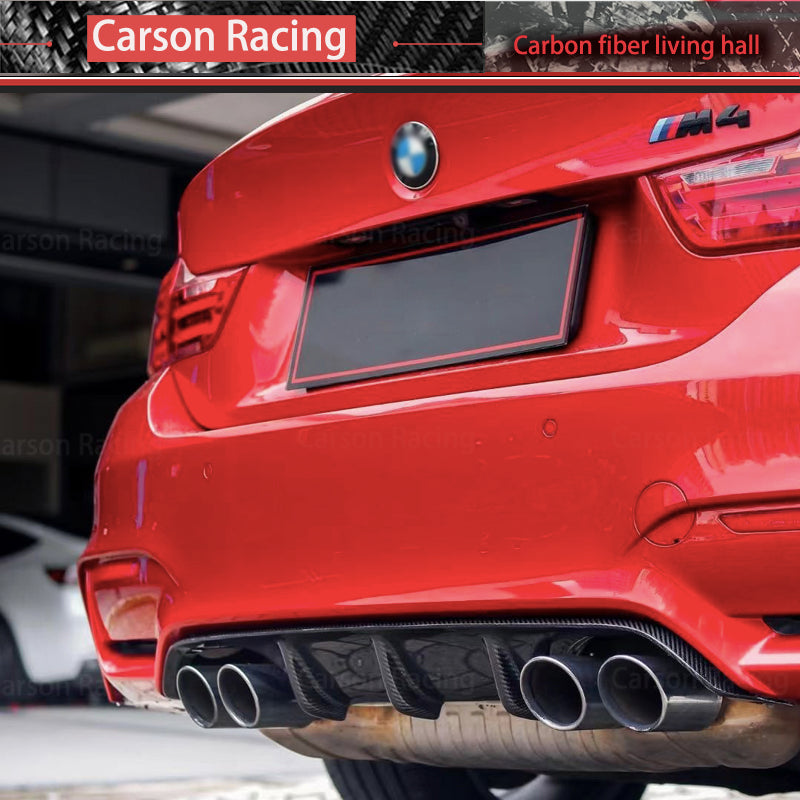 MP Style Carbon Fiber Rear Bumper Diffuser for BMW M3 F80 / M4 F82 / M4 F83 (2014-2020)