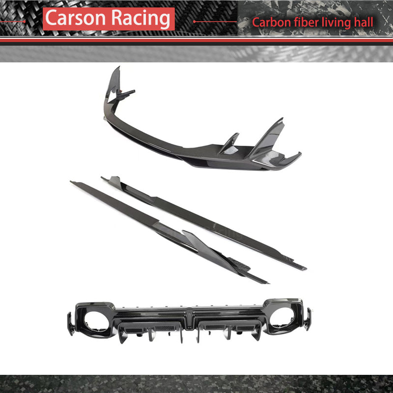 Dry Carbon Fiber Front Bumper Lip & Side Skirt Kit — Audi R8 5.2 (2017–2024)