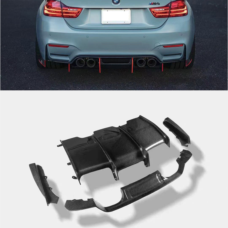 Dry Carbon Fiber PSM Style Rear Bumper Diffuser for BMW M3 F80 / M4 F82 (2014-2020)