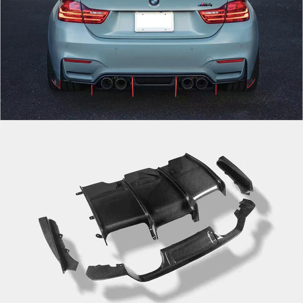 Dry Carbon Fiber PSM Style Rear Bumper Diffuser for BMW M3 F80 / M4 F82 (2014-2020)
