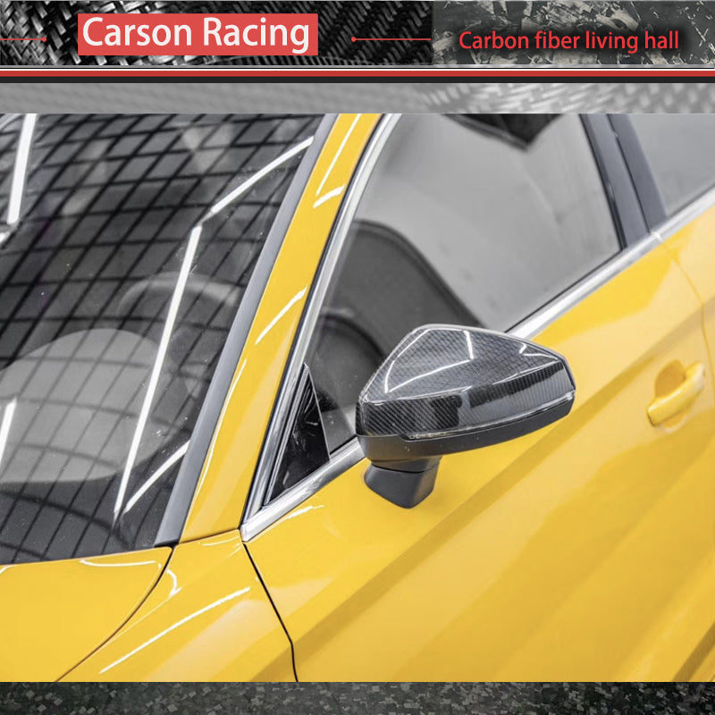 Carbon Fiber Mirror Caps — Audi A3 / S3 / RS3 (8V) (2013–2020)
