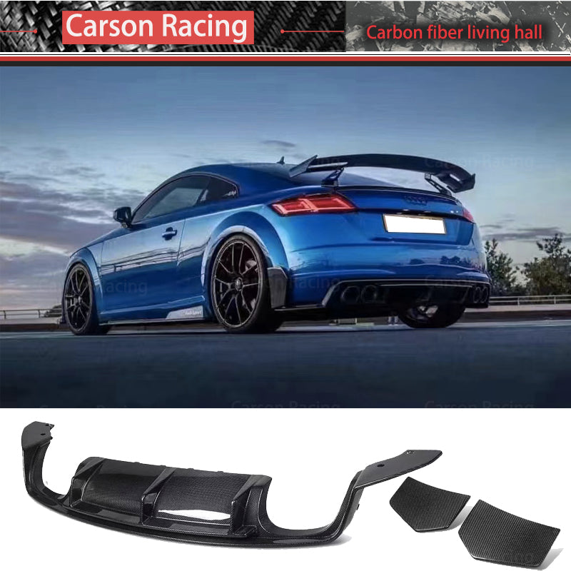 Carbon Fiber Rear Diffuser Lip Spoiler — Audi TT (MK3) / TTS / TT RS (8S) (2015–2019)