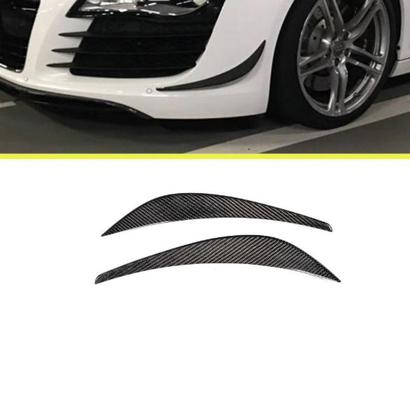 Carbon Fiber Front Bumper Wind Knife Covers — Audi R8 (2008–2015)
