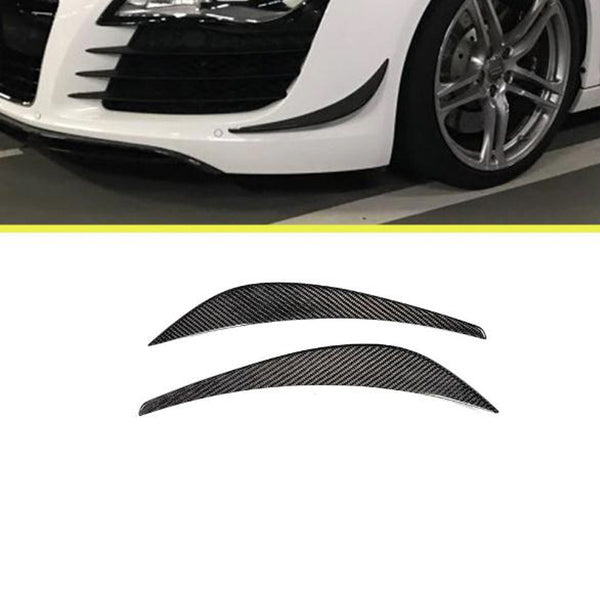 Carbon Fiber Front Bumper Wind Knife Covers — Audi R8 (2008–2015)