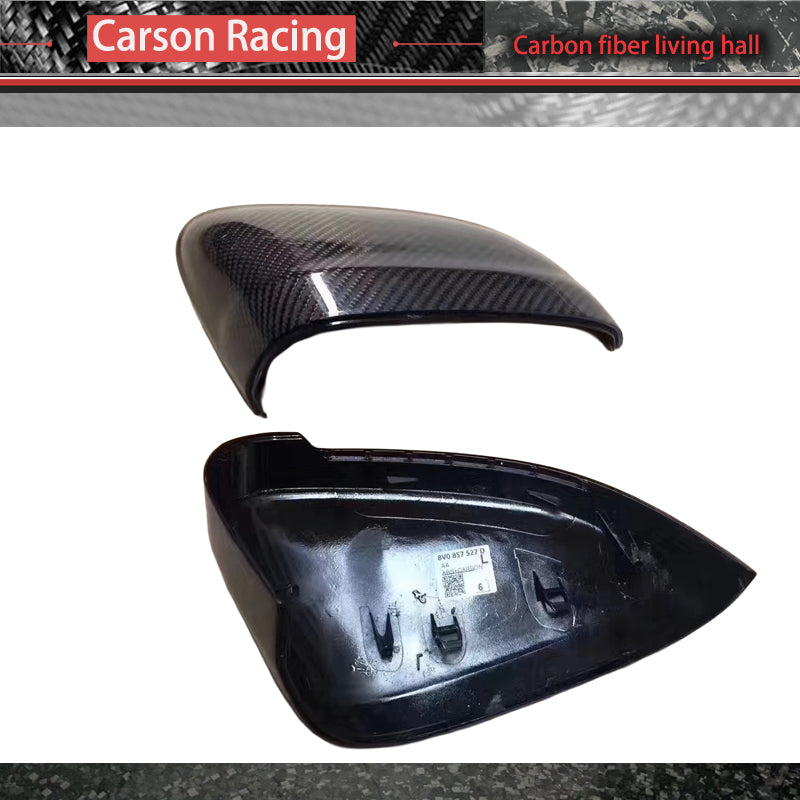 Carbon Fiber Mirror Caps — Audi A3 / S3 / RS3 (8V) (2013–2020)