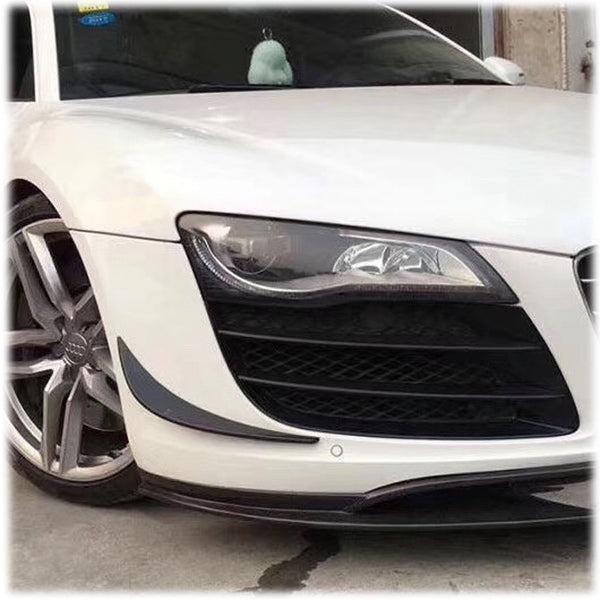 Carbon Fiber Front Bumper Wind Knife Covers — Audi R8 (2008–2015)