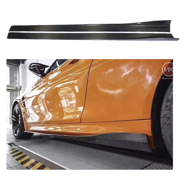 RZ Style Carbon Fiber Side Skirt Extensions for BMW M3 F80 / M4 F82 (2014-2020)