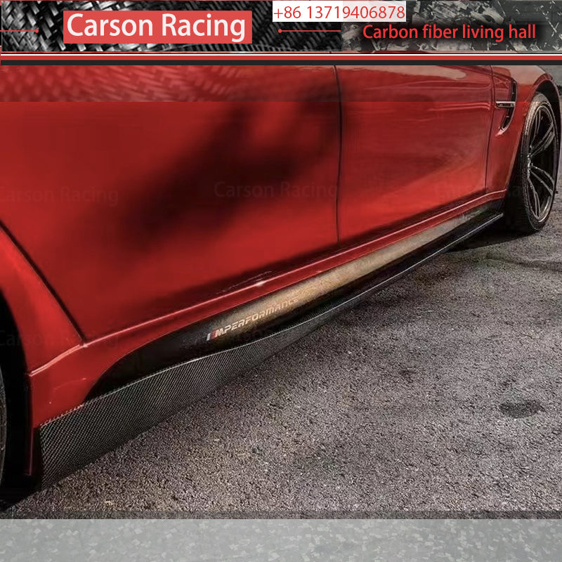 RZ Style Carbon Fiber Side Skirt Extensions for BMW M3 F80 / M4 F82 (2014-2020)