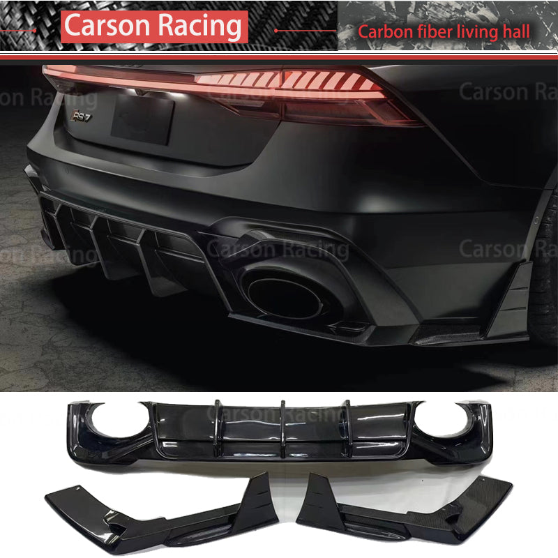 Carbon Fiber FD Style Rear Bumper Lip Spoiler — Audi RS6 (C8) / RS7 (C8) (2020–2022)