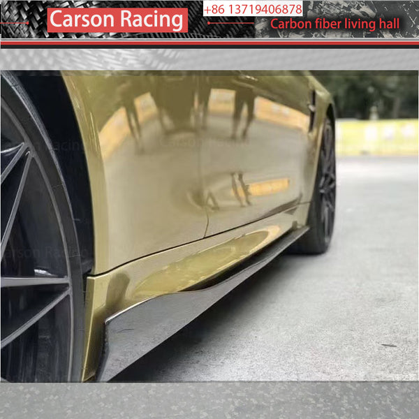 RZ Style Carbon Fiber Side Skirt Extensions for BMW M3 F80 / M4 F82 (2014-2020)