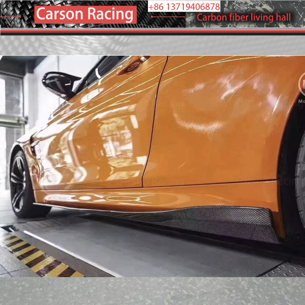 RZ Style Carbon Fiber Side Skirt Extensions for BMW M3 F80 / M4 F82 (2014-2020)