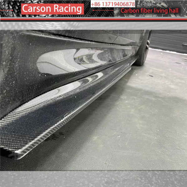 PSM Style Carbon Fiber Side Skirt Extensions for BMW M3 F80 / M4 F82 (2014-2020)