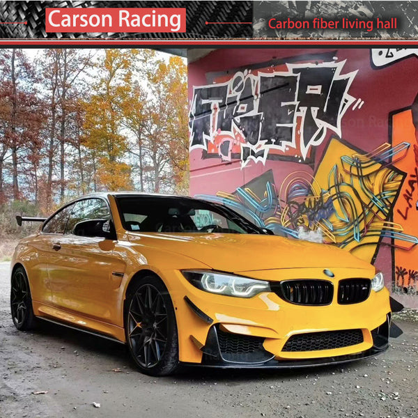 GT Style Carbon Fiber Front Bumper Wind Knife Canards for BMW M3 F80 / M4 F82 (2014-2020)