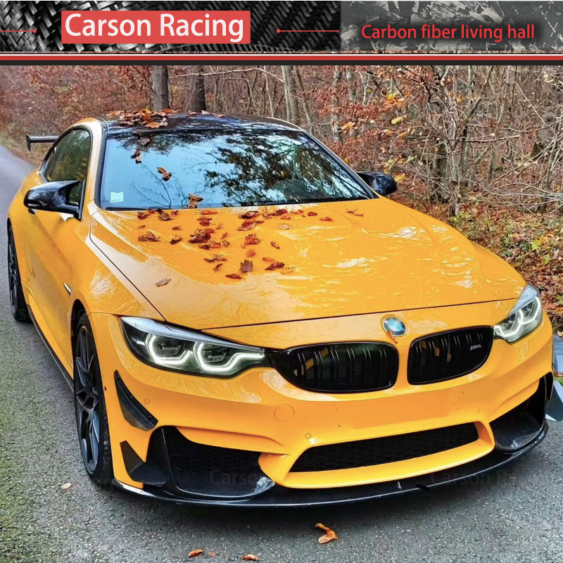 GT Style Carbon Fiber Front Bumper Wind Knife Canards for BMW M3 F80 / M4 F82 (2014-2020)