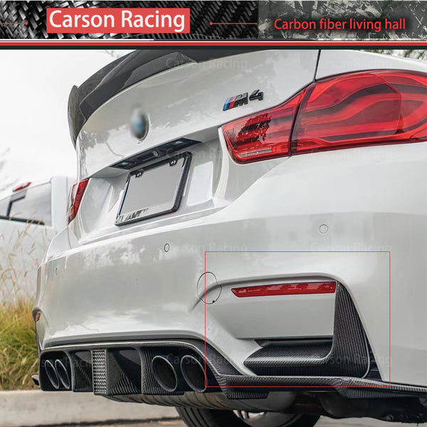 MP Style Carbon Fiber Rear Bumper Corner Canards for BMW M3 F80 / M4 F82 (2014-2020)