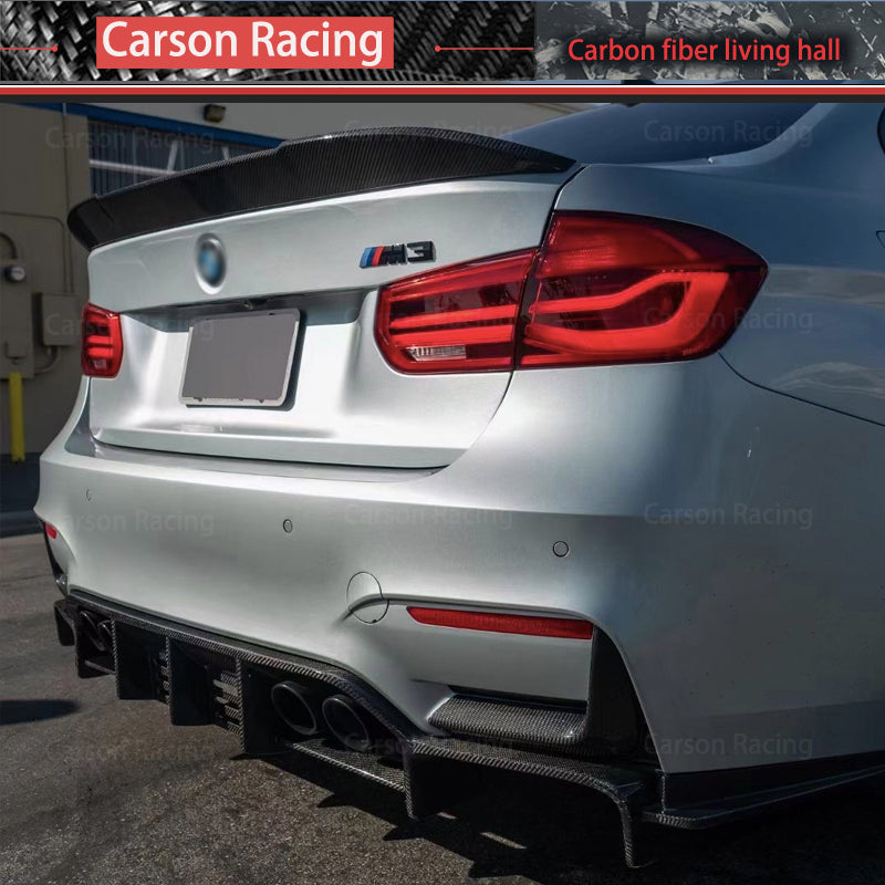MP Style Carbon Fiber Rear Bumper Corner Canards for BMW M3 F80 / M4 F82 (2014-2020)