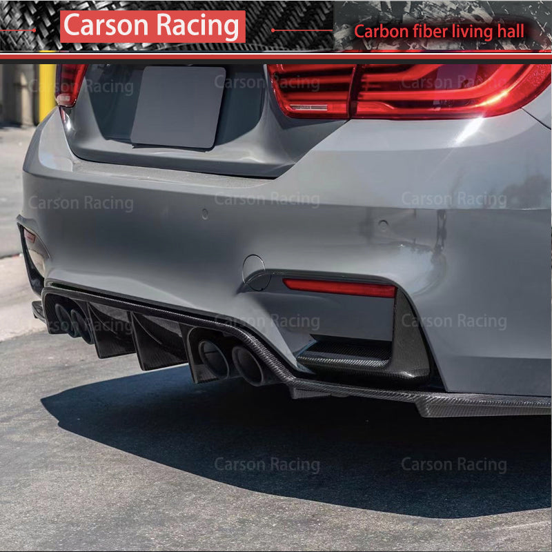 MP Style Carbon Fiber Rear Bumper Corner Canards for BMW M3 F80 / M4 F82 (2014-2020)