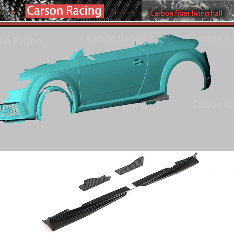 Carbon Fiber S Style Side Skirt Extensions — Audi TT / TTS / TT RS (MK3) (2015–2019)