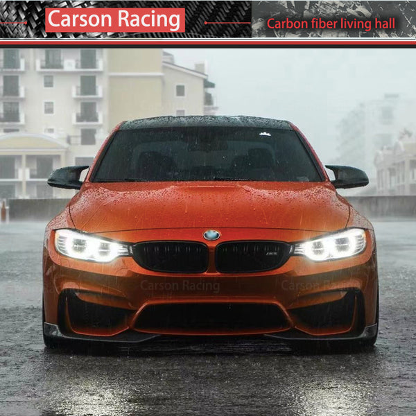 AC Style Carbon Fiber Front Bumper Lip & Corner Canards for BMW M3 F80 / M4 F82 / M4 F83 (2014-2020)