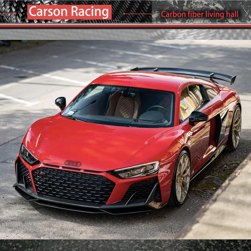 Dry Carbon Fiber Front Bumper Lip & Side Skirt Kit — Audi R8 5.2 (2017–2024)