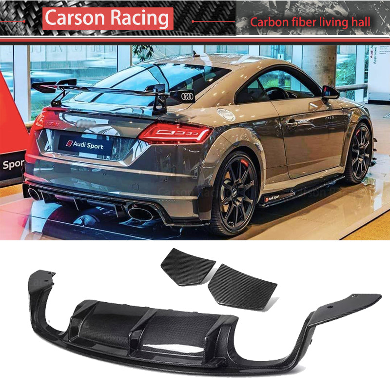 Carbon Fiber Rear Diffuser Lip Spoiler — Audi TT (MK3) / TTS / TT RS (8S) (2015–2019)