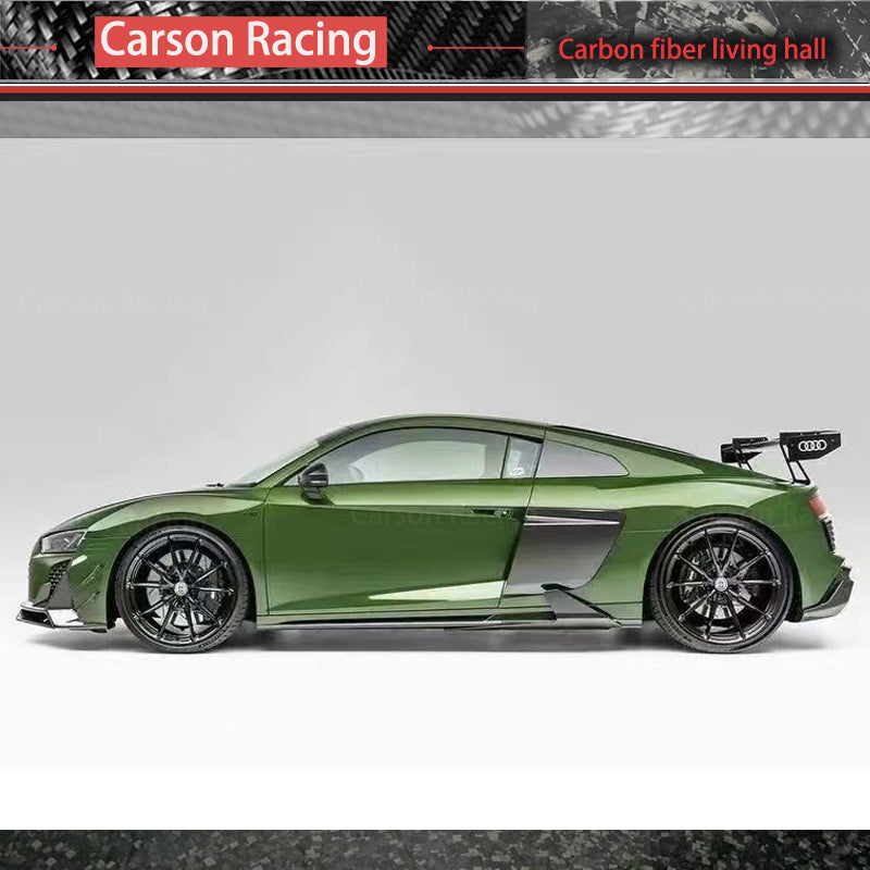 Dry Carbon Fiber Front Bumper Lip & Side Skirt Kit — Audi R8 5.2 (2017–2024)