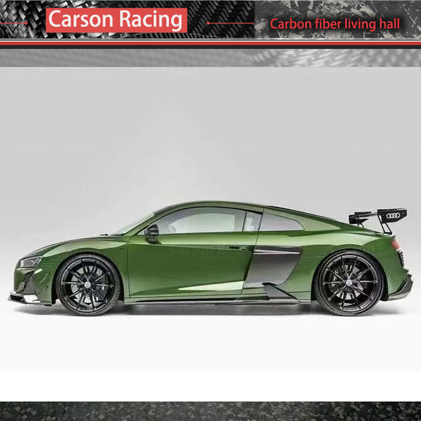 Dry Carbon Fiber Front Bumper Lip & Side Skirt Kit — Audi R8 5.2 (2017–2024)