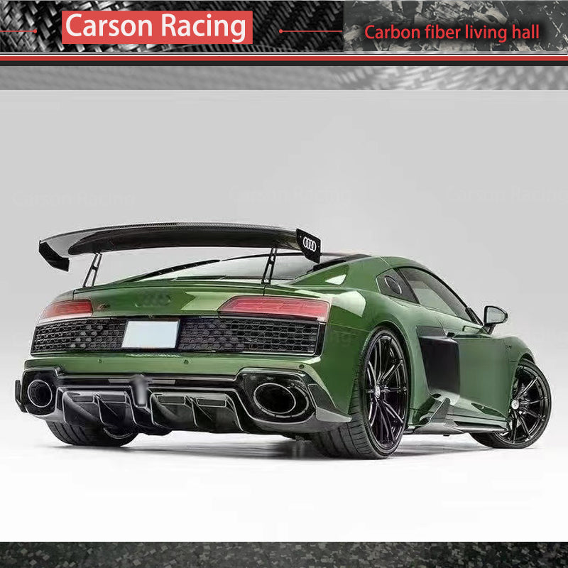 Dry Carbon Fiber Front Bumper Lip & Side Skirt Kit — Audi R8 5.2 (2017–2024)