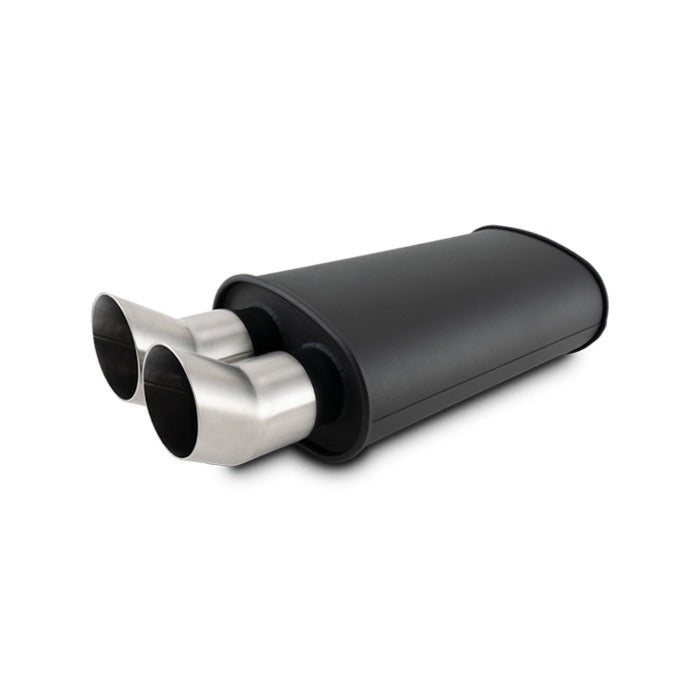 Flat Black Universal Mufflers with 304 Stainless Steel Exhaust Tips