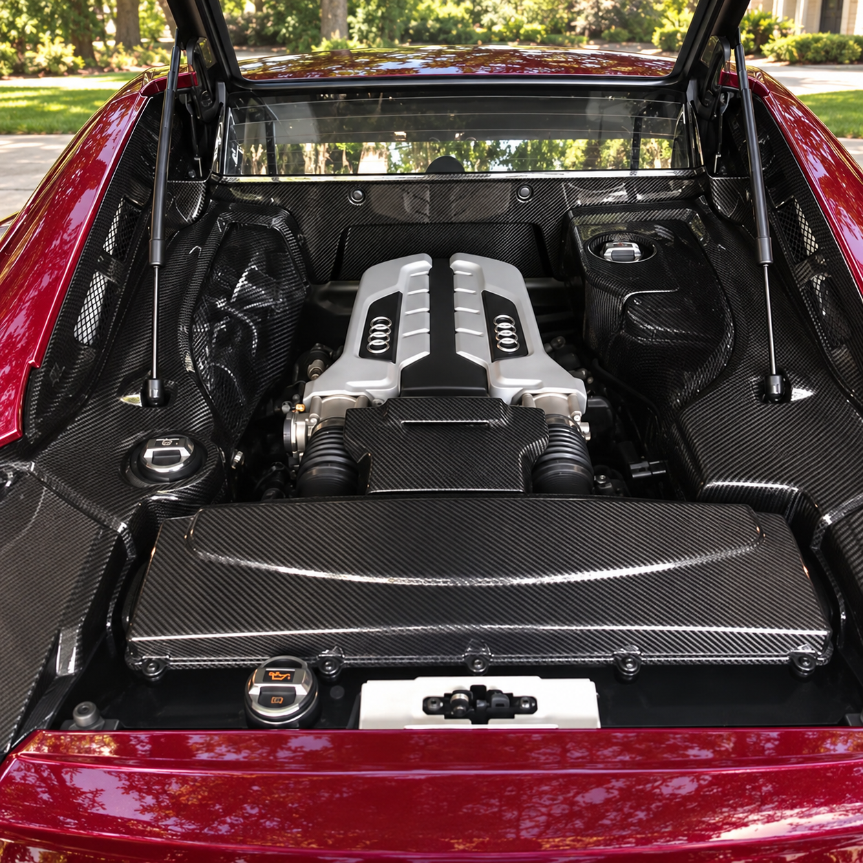 Carbon Fiber Airbox Cover - Audi R8 Gen 1 (2007-2015) — edited rendering 2