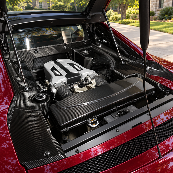 Carbon Fiber Engine Bay Covers - Audi R8 Gen 1 (2007-2015) — edited rendering 2