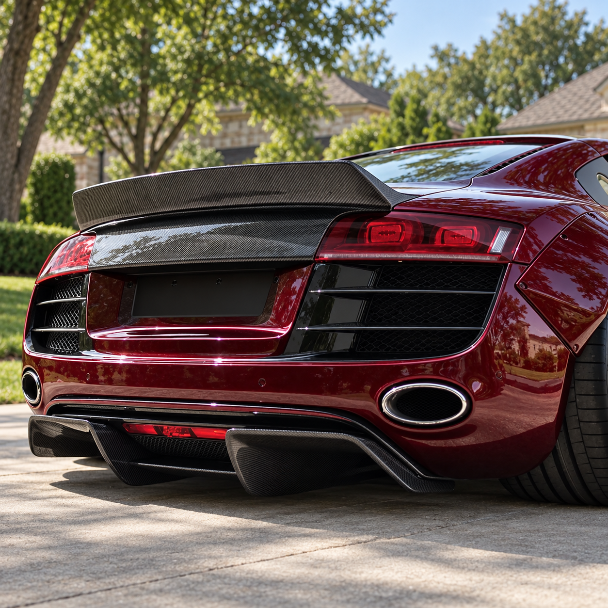 Carbon Fiber Rear Diffuser V4 - Audi R8 Gen 1 V10 (2009-2015) — edited rendering 4