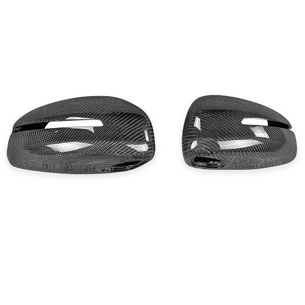 Carbon Fiber Mirror Caps - Audi R8 Gen 1 (2007-2012) — original carbon weave, background-only cleanup 1