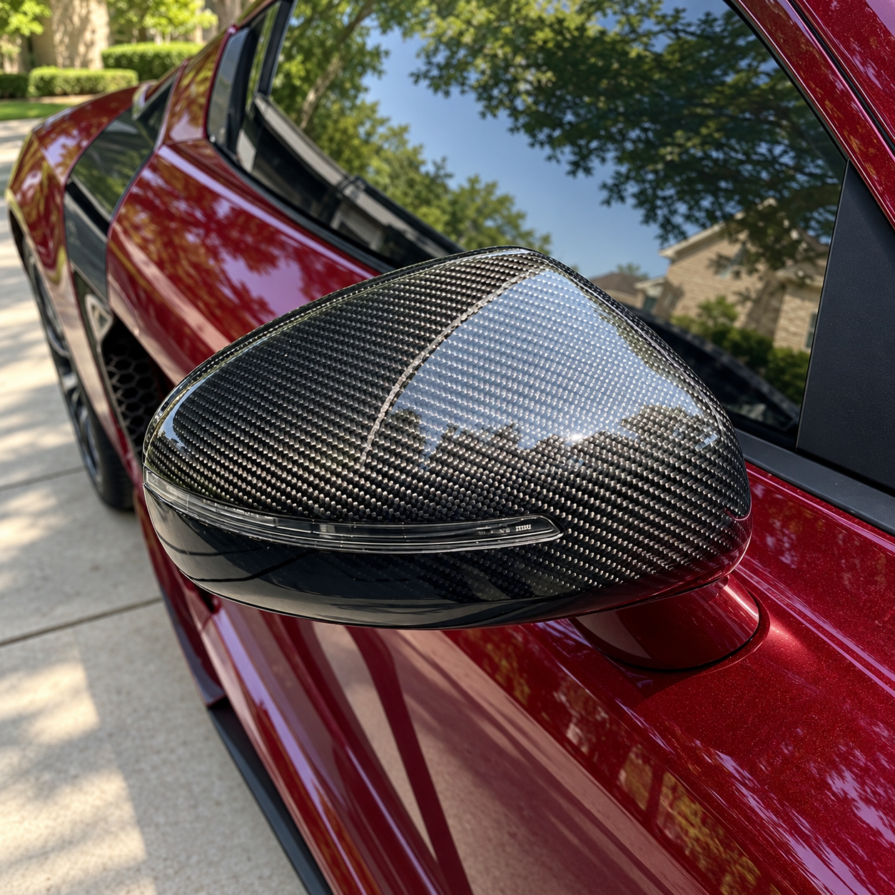 Carbon Fiber Mirror Caps - Audi R8 Gen 1 (2007-2012) — edited rendering 3