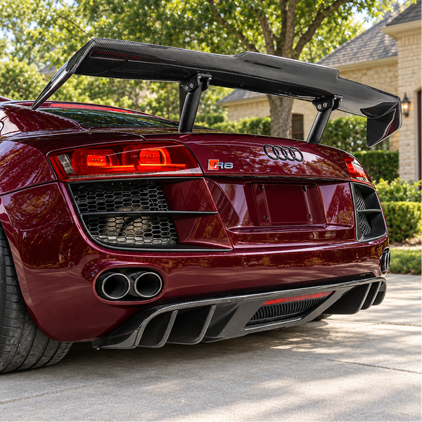 Carbon Fiber GT Rear Wing Set V4 - Audi R8 Gen 1 (2007-2015) — edited rendering 5