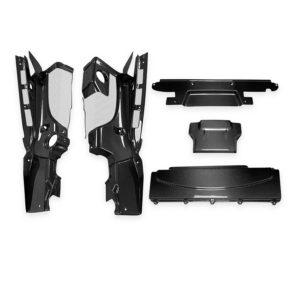 Carbon Fiber Engine Bay Set - Audi R8 Gen 1 (2007-2015) — original carbon weave, background-only cleanup 1