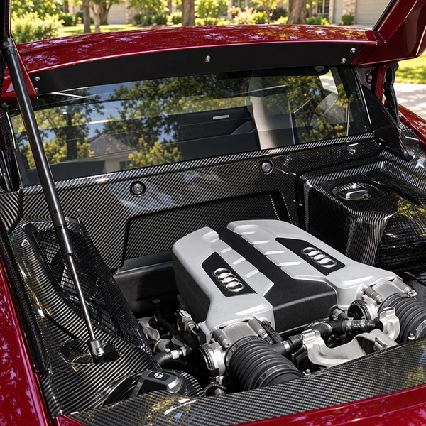 Carbon Fiber Engine Bay Underscreen Shield - Audi R8 Gen 1 (2007-2015) — edited rendering 2