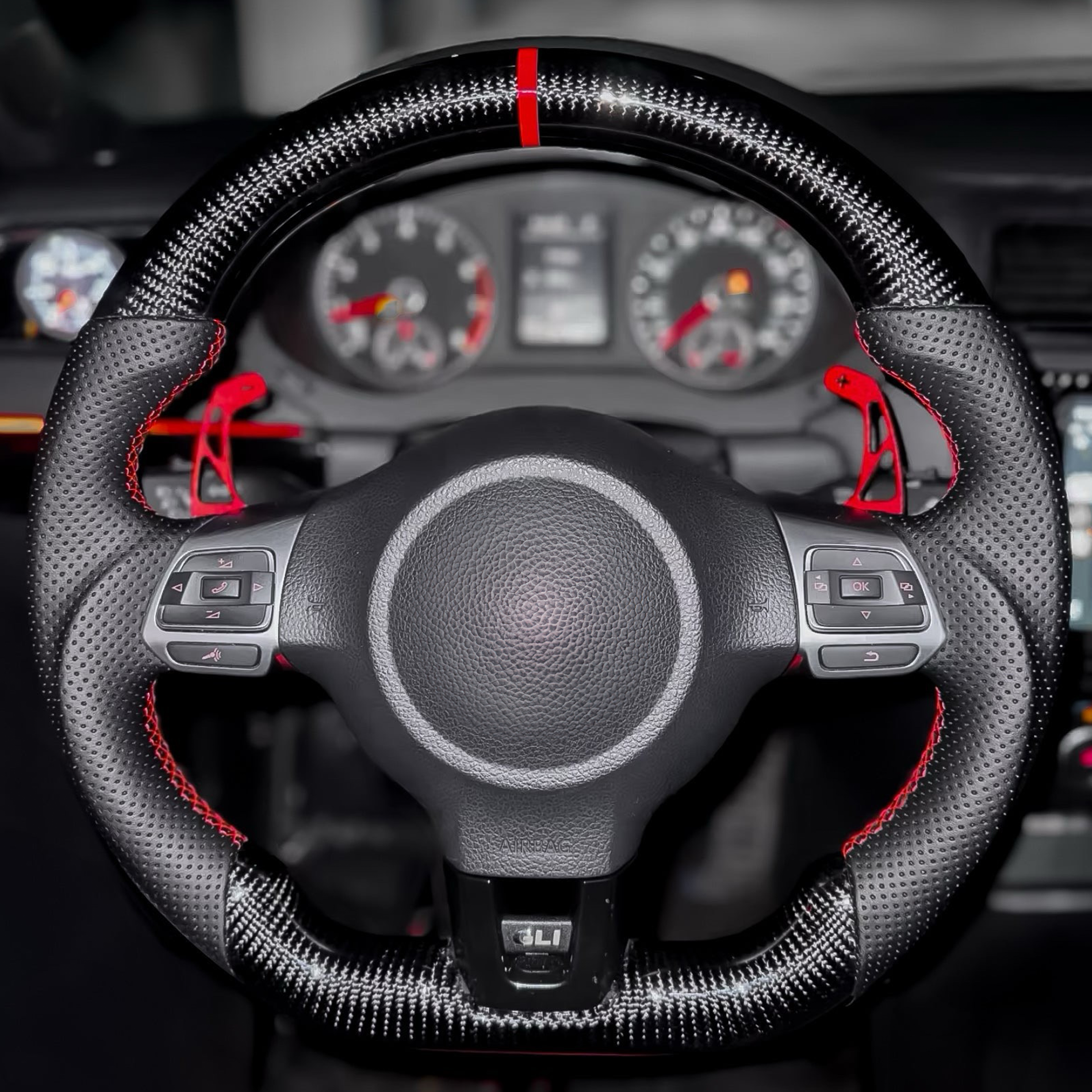 Carbon Fiber Steering Wheel for Golf MK6, Passat, Polo, Scirocco