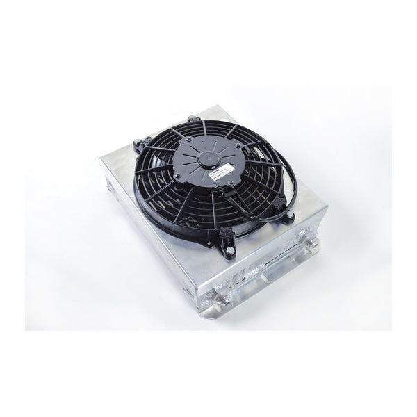 CSF Race Oil Cooler for 13.8in x 10in Dual Fluid Bar & Plate HD Oil Cooler w/9in SPAL Fan (Discontinued)