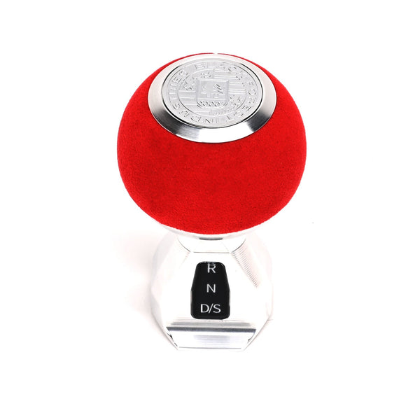 BFI GS2 Heavy Weight Shift Knob, Auto / DSG for Volkswagen Golf MK8 & Atlas Mk1 (2019–2026) - Red Alcantara / Machined Finish