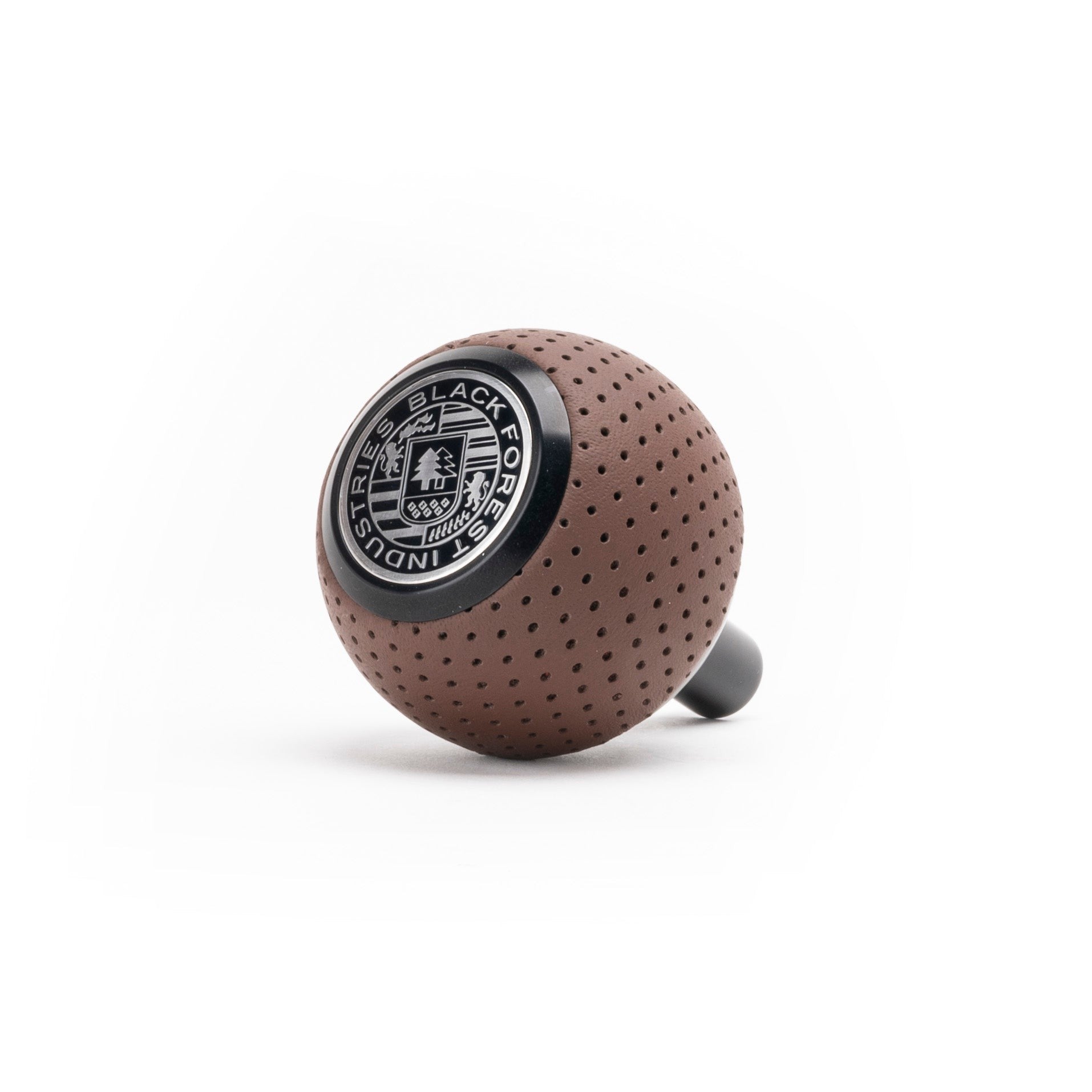 BFI GS2 Heavy Weight Shift Knob for Audi R8 42 / 4S (2006–2024) - Nougat Brown Air Leather / Black Anodized / V2