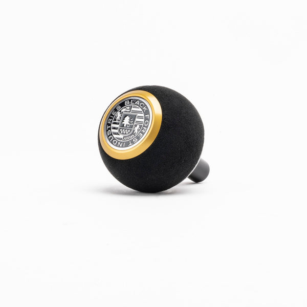 BFI GS2 Heavy Weight Shift Knob for Audi R8 42 / 4S (2006–2024) - Black Alcantara / Black Anodized w/ Gold Top / V2