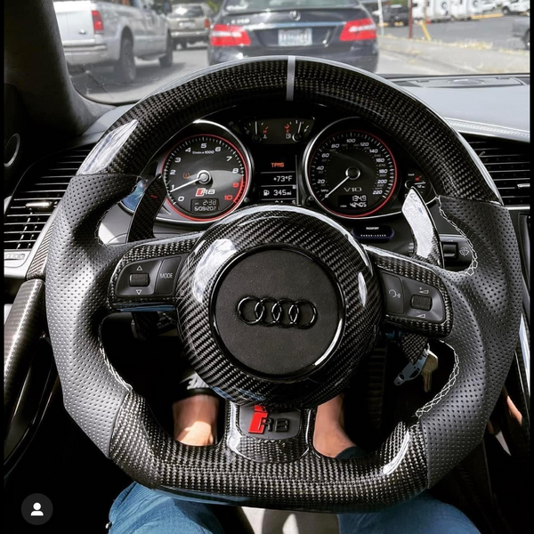 Carbon Fiber Steering Wheel with Leather / Alcantara for Audi R8 / TT (2006-2015)