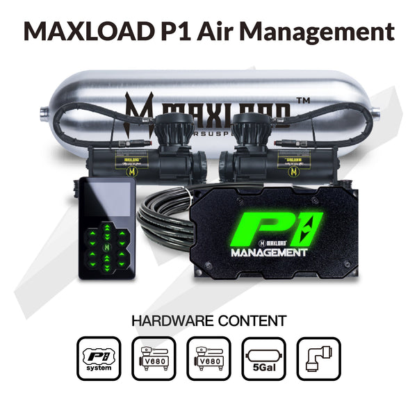 MaxLoad P1 Air Management Kit - Dual V680 Compressors & 5 Gallon Tank