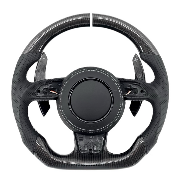Carbon Fiber Steering Wheel for 2014–2016 A3/S3/RS3 (8V), 2013–2016 Audi A4/S4/RS4 & A5/S5/RS5 (B8.5), 2012–2018 A6/S6/RS6 & A7/S7/RS7 (C7/C7.5)
